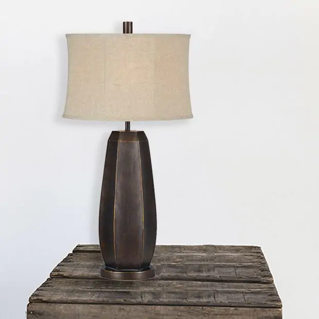 Modern Farmhouse Table Lamp Antique, Rustic Lamp Table Combo