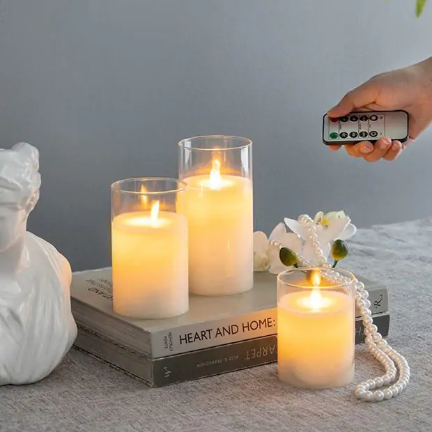 3 piece flameless led candle set on sale
