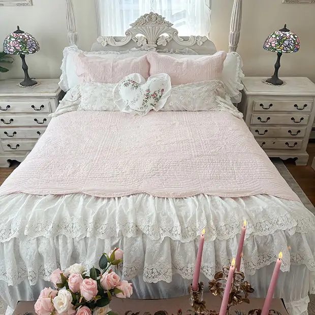 3 Piece Scalloped Coverlet Set | Antique Farmhouse