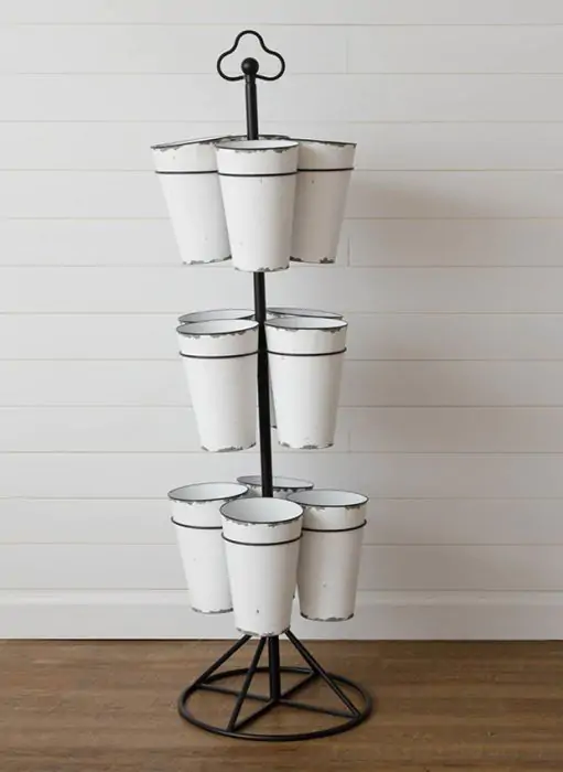 3 Tier Flower Bucket Stand | Antique Farmhouse