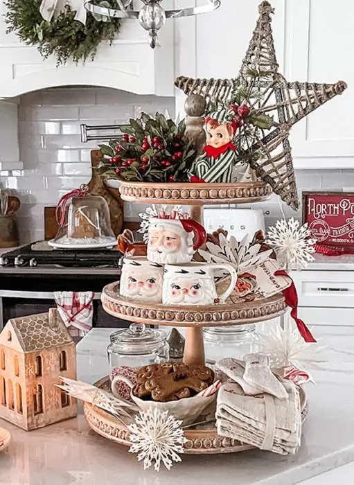 Tier Wooden Display Stand Antique Farmhouse