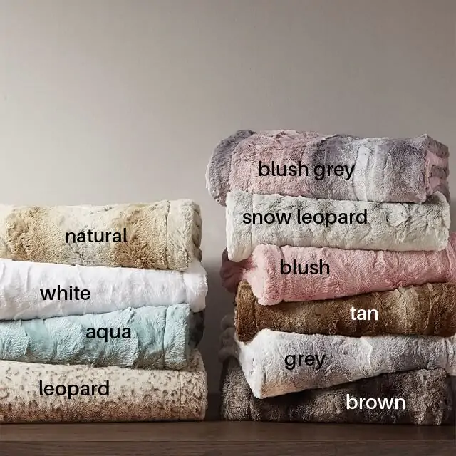 Cozy Faux Fur Farmhouse Throw Blanket Antique Farmhouse