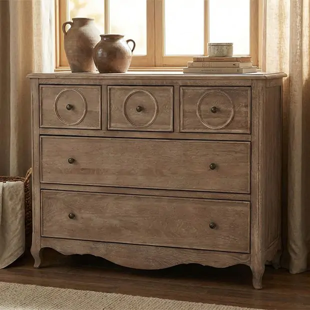 scalloped dresser Bottom 5 Drawer bringing artistic flair to your bedroom or living room Chris Loves Julia Scallop Dresser,