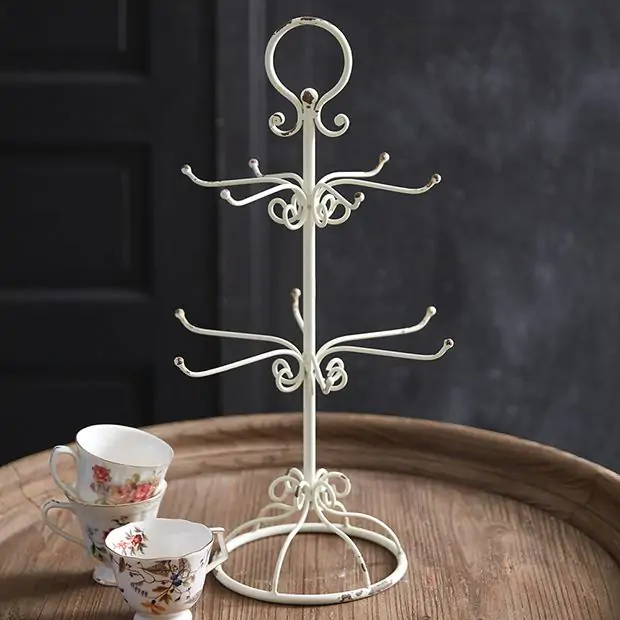 Aged Elegance 12 Hook Mug Rack Antique Farmhouse
