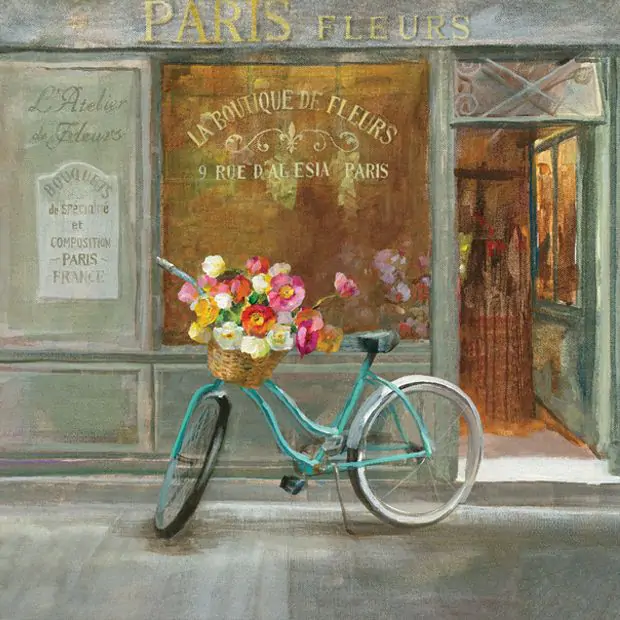 Courtside Market French Flowershop 30 x 30 Canvas Wall Art
