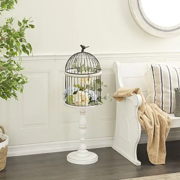 Decorative bird cage stand top