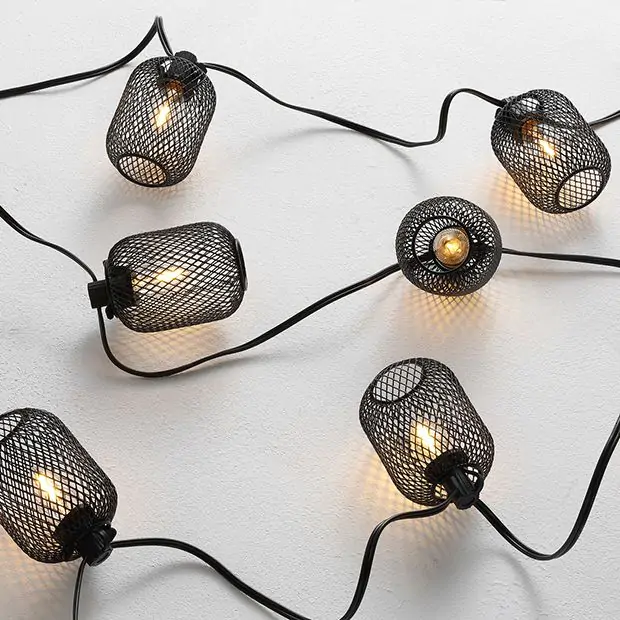 Caged outdoor string lights outlet