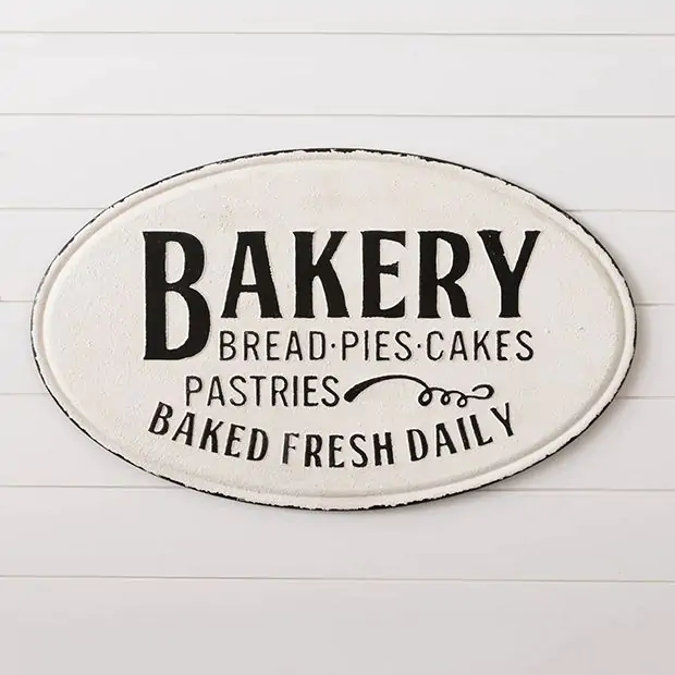 Breads Pies Cakes Metal Bakery Sign | Antique Farmhouse