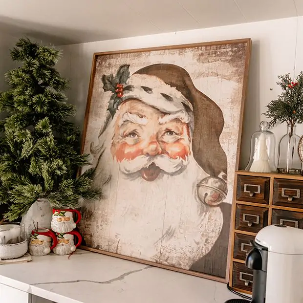 Bronze Santa Framed Wall Art | Antique Farmhouse
