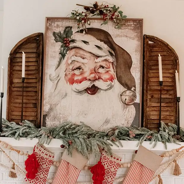 Bronze Santa Framed Wall Art | Antique Farmhouse