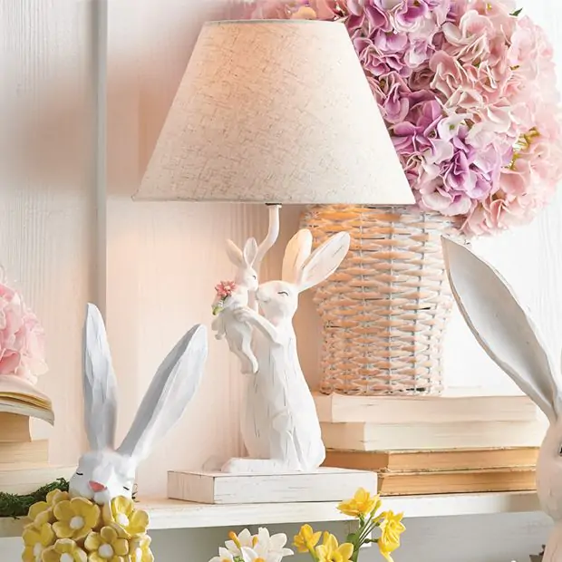 Pink bunny lamp on sale