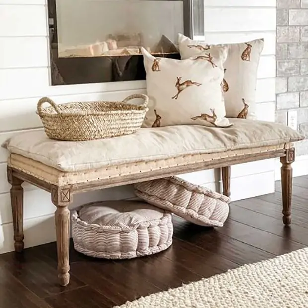Burlap bench cushion online