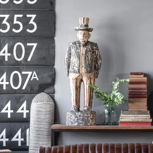 Carved Wood Uncle Sam Replica | Antique Farmhouse