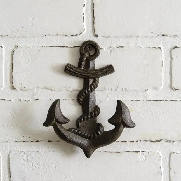 Cast Iron Anchor Wall Hook Set of 2 Antique Farmhouse