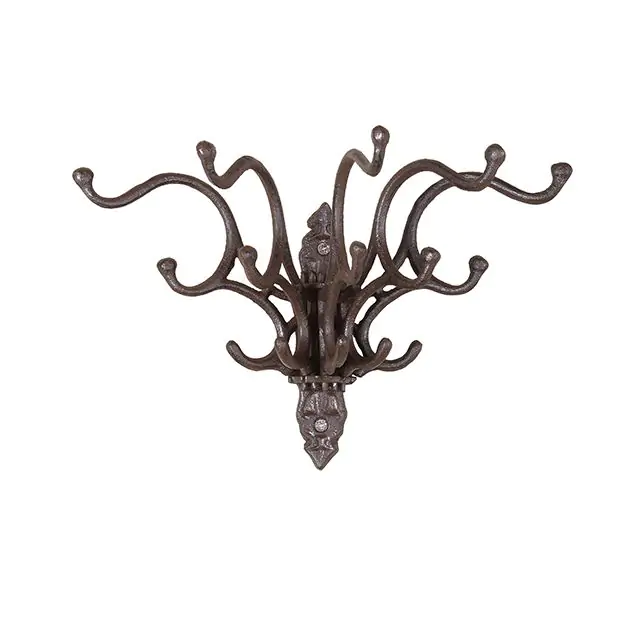 Cast Iron Multi Wall Hook Rack Antique Farmhouse