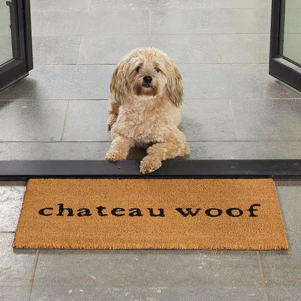 Chateau Woof Coir Door Mat Antique Farmhouse
