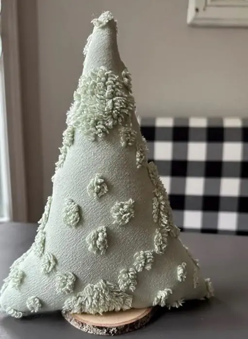 Chenille Christmas Tree On Real Wood Base | Antique Farmhouse