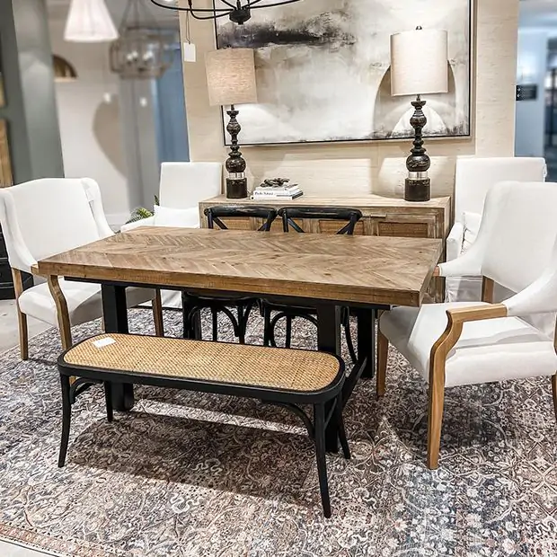 人気ブランド 海外通販 - 国内入手困難 Chevron Farmhouse Antique | Table Dining Top コーヒーテーブル