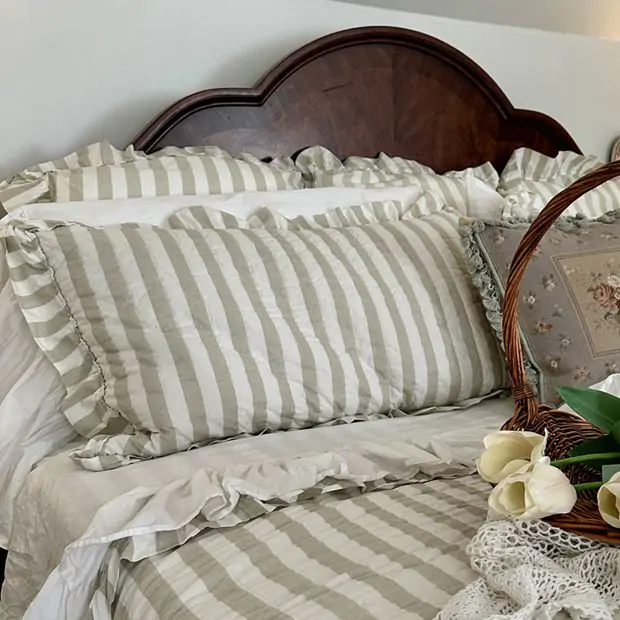 Classic Country Stripe Pillow Sham | Antique Farmhouse