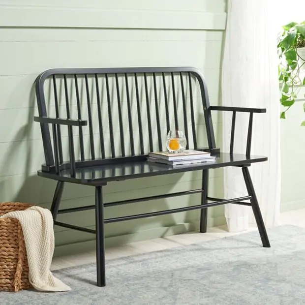 Classic Farmhouse Spindle Back Bench Antique Farmhouse