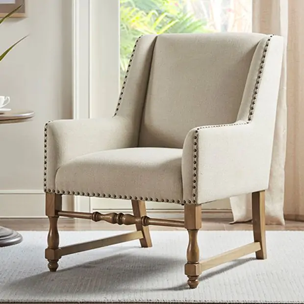 Classic Neutral Accent Chair Antique Farmhouse
