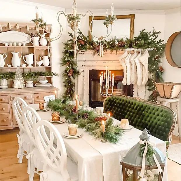 Garland Christmas Farmhouse Table Decor Classic River Pine Garland