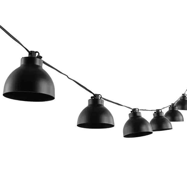 Black string light shade top