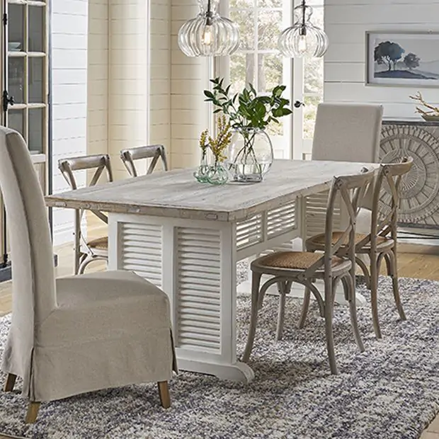 Coastal Cottage Reclaimed Wood Dining Table Antique Farmhouse