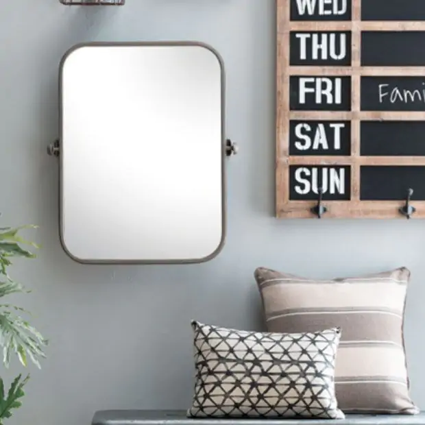 Copper Finish Wall Mirror Antique Farmhouse