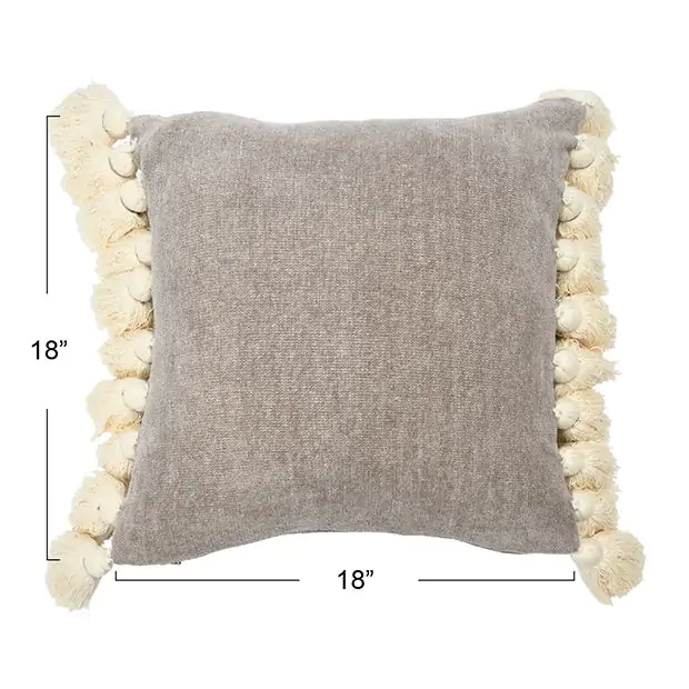 Chenille knit tassel pillow outlet
