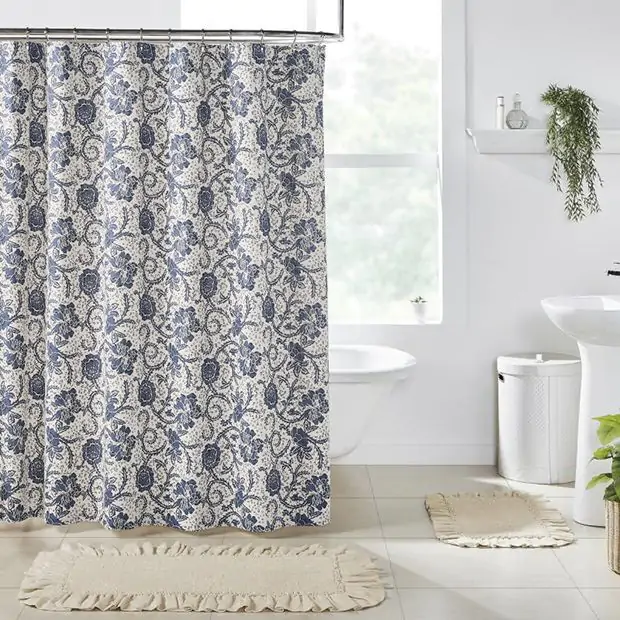 Arrebolart Rustic Floral Shower Curtain - White Daisy Farmhouse, 72x72 Inch, Waterproof