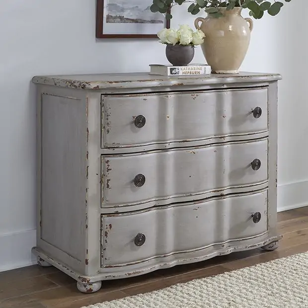 Country Chest of Drawersカントリーチェスト　オリブグレー Country Cottage 3 Drawer Storage Chest Antique Farmhouse