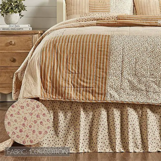 Jupon De Lit Vintage Wamsutta Queen - Imprimé Floral Cottage Core, Occasion