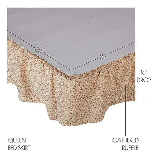 Country Floral Bed Skirt Antique Farmhouse