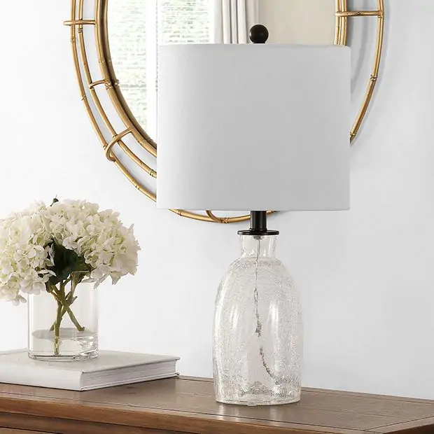 Cracked glass table lamp top