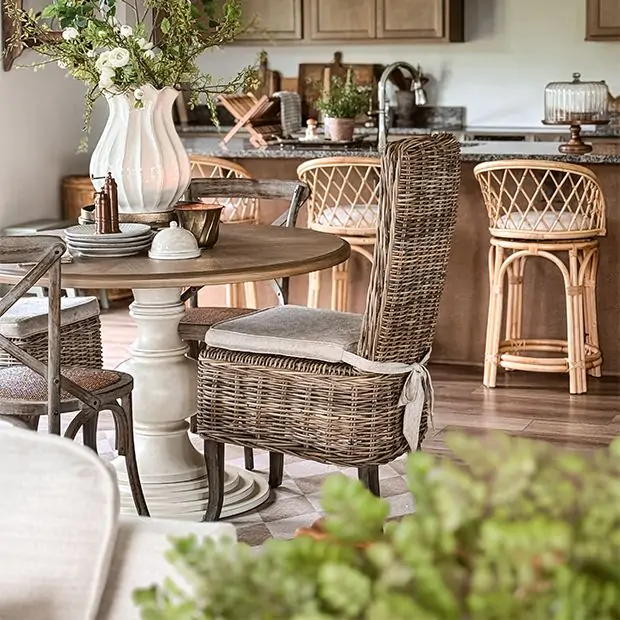Rattan Dining Chairs Farmhouse Farmhouse Rattan Dining Chairs Set