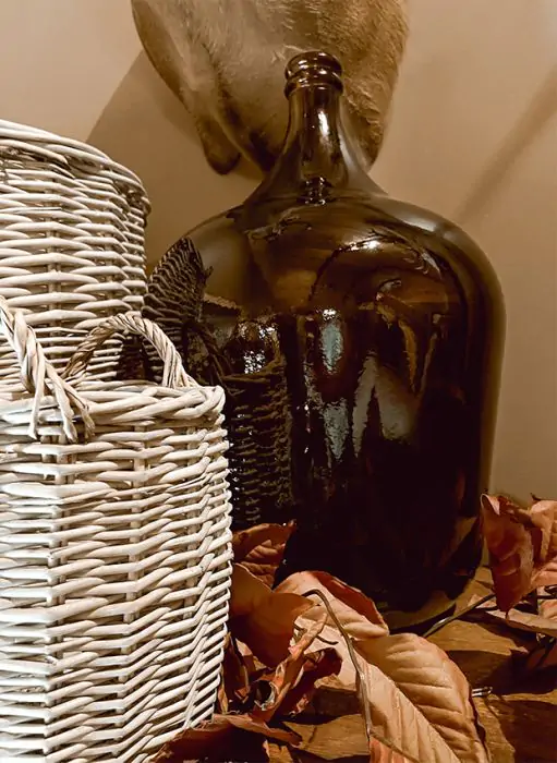 Dark Brown Demi John Bottle 22 Inch | Antique Farmhouse