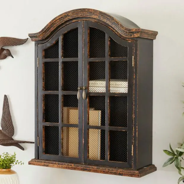Vintage wall curio cabinet discount