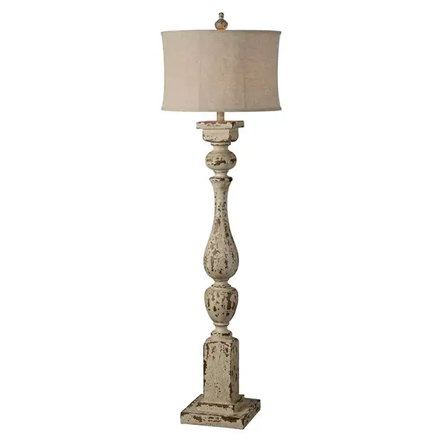 Distressed Manor Floor Lamp Antique Farmhouse