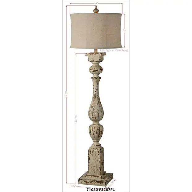 Distressed Manor Floor Lamp Antique Farmhouse
