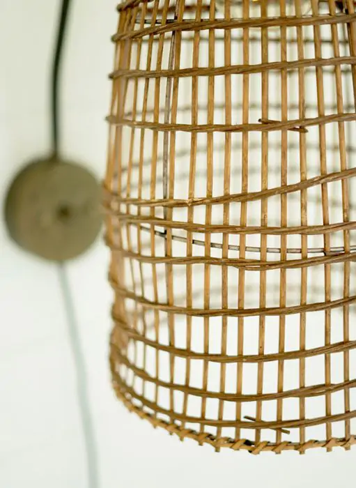 Kalalou Wicker Dome Wall Sconce Lamp