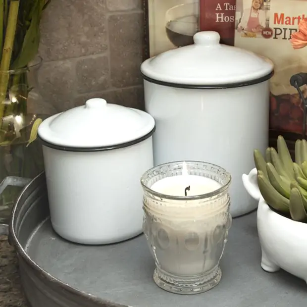 Enamel Kitchen Canisters Set of 2 | Antique Farmhouse