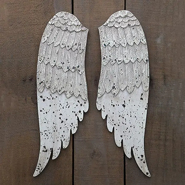 Exquisite Wooden Angel Wings | Antique Farmhouse