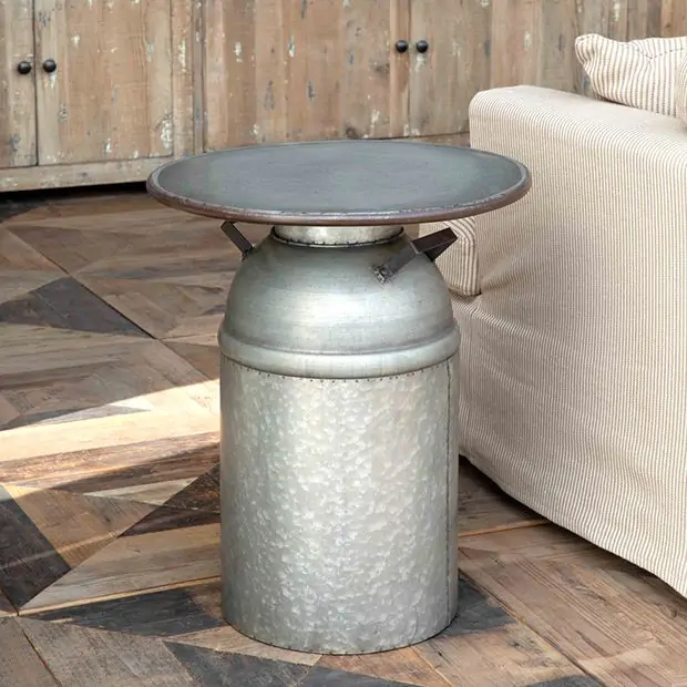 Farmhouse milk can table discount