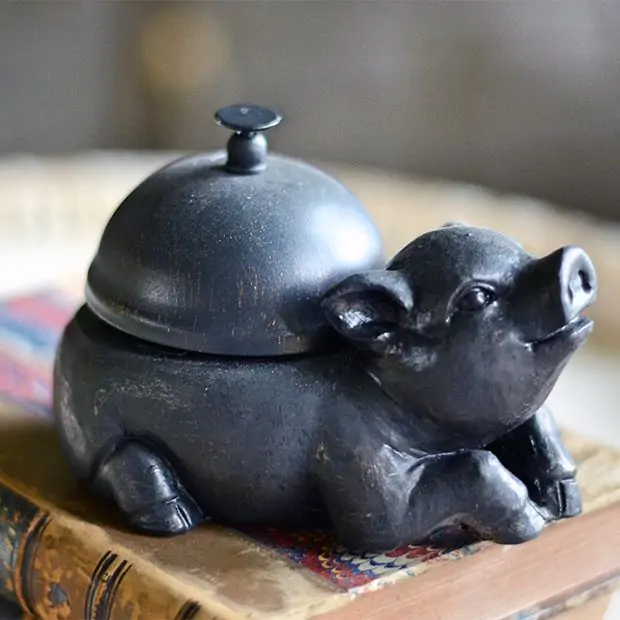 【Beswick ベズウィック】 豚　DANIEL  &MICHAEL　置物 Farmhouse Pig Desktop Bell | Antique Farmhouse