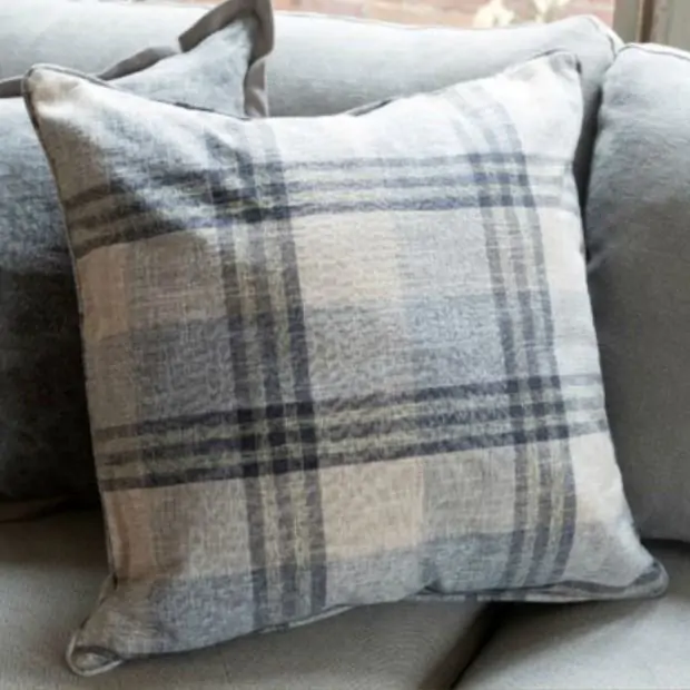 Gray plaid throw pillow new arrivals