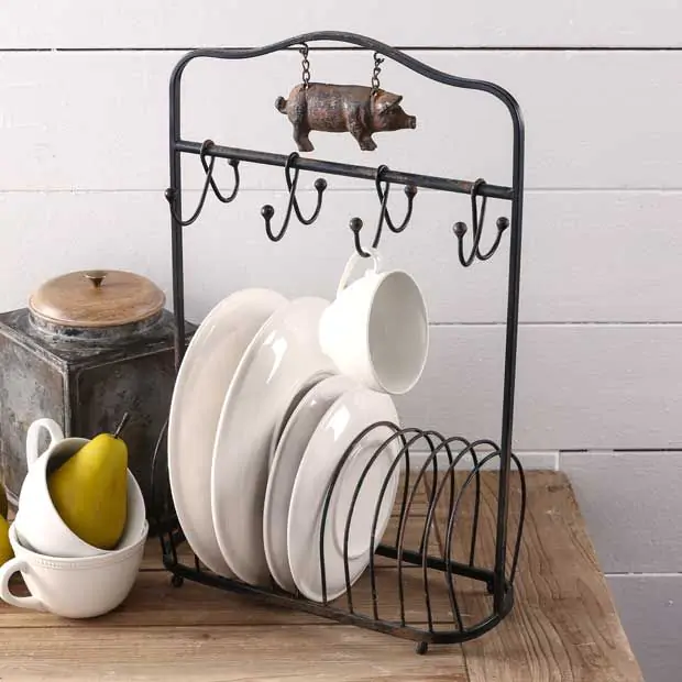 Metal wall plate rack hot sale