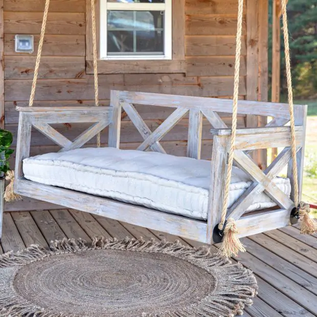 Wooden porch swing top