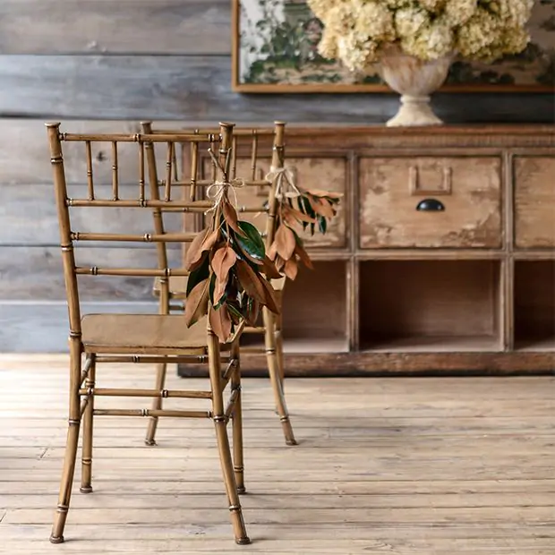 Faux Bamboo Chair Set of Antique Farmhouse