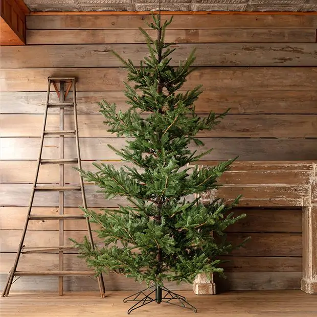 Faux Fir Pre Lit Christmas Tree 10 Foot Antique Farmhouse